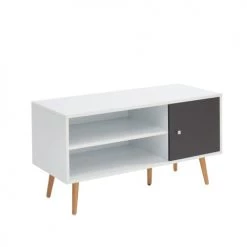 Baita Bancs Banc à Chaussures Gris Et Blanc 95cm -Bancs Soldes banc a chaussures gris et blanc 95cm 2