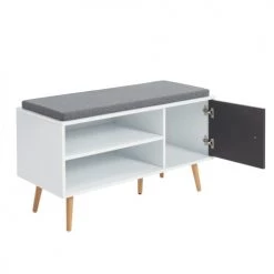 Baita Bancs Banc à Chaussures Gris Et Blanc 95cm -Bancs Soldes banc a chaussures gris et blanc 95cm 5