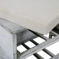 Mobili Rebecca Bancs Banc à Effet Vieilli 2 Tiroirs Et 2 Paniers En Bois De Paulownia Gris -Bancs Soldes banc a effet vieilli 2 tiroirs et 2 paniers en bois de paulownia gris 4