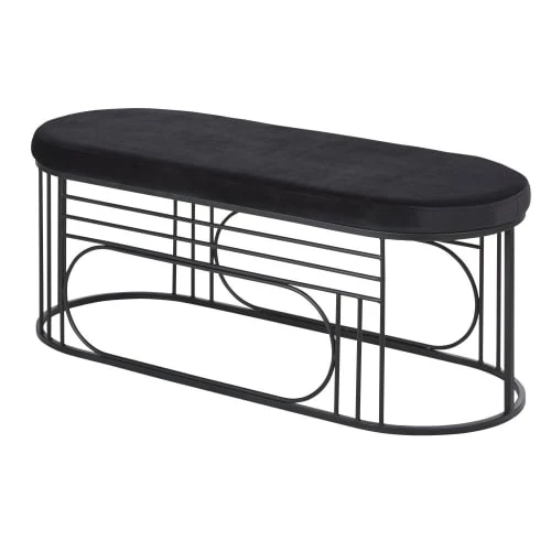 Maisons Du Monde Bancs Banc Arrondi Noir 4 Maisons Du Monde Bancs Banc Arrondi Noir – Image 2