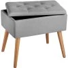 Tectake Bancs Banc Avec Coffre De Rangement Aspect Lin RANYA Effet Gris Clair -Bancs Soldes banc avec coffre de rangement aspect lin ranya effet gris clair