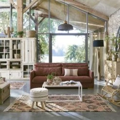 Maisons Du Monde Coffres Et Malles Banc Avec Coffre De Rangement En Sapin Et Coton -Bancs Soldes banc avec coffre de rangement en sapin et coton 1000 8 6 138422 3