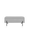House Nordic Bancs Banc Avec Coffre De Rangement En Tissu Et Métal Gris Clair -Bancs Soldes banc avec coffre de rangement en tissu et metal gris clair