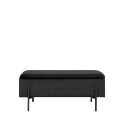 House Nordic Bancs Banc Avec Coffre De Rangement En Velours Et Métal Vert Forêt -Bancs Soldes banc avec coffre de rangement en velours et metal noir