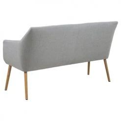 Toilinux Bancs Banc Avec Dossier Et Accoudoirs Pour Salle à Manger En Polyester -Bancs Soldes banc avec dossier et accoudoirs pour salle a manger en polyester 2