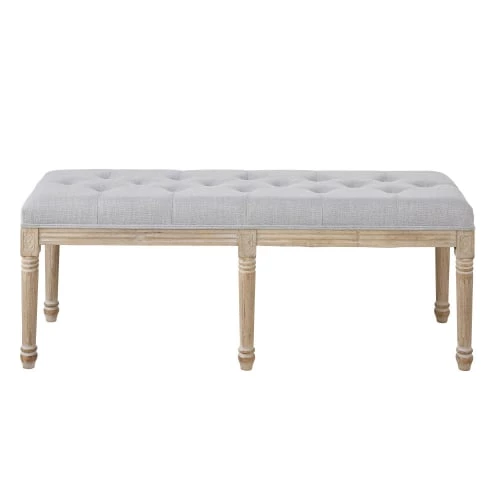 Maisons Du Monde Bancs Banc Capitonné Gris Clair Et En Hévéa 3 Maisons Du Monde Bancs Banc Capitonné Gris Clair Et En Hévéa