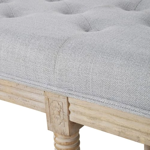 Maisons Du Monde Bancs Banc Capitonné Gris Clair Et En Hévéa 5 Maisons Du Monde Bancs Banc Capitonné Gris Clair Et En Hévéa – Image 3