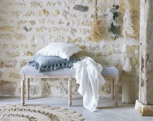 Maisons Du Monde Bancs Banc Capitonné Gris Clair Et En Hévéa 6 Maisons Du Monde Bancs Banc Capitonné Gris Clair Et En Hévéa – Image 4