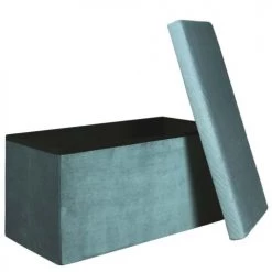 The Home Deco Factory Bancs Banc Coffre De Rangement Bleu Cadet -Bancs Soldes banc coffre de rangement bleu cadet 3