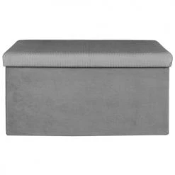 The Home Deco Factory Bancs Banc Coffre De Rangement Gris Souris -Bancs Soldes banc coffre de rangement gris souris 2