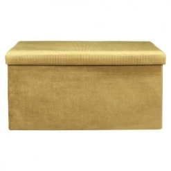 The Home Deco Factory Bancs Banc Coffre De Rangement Moutarde -Bancs Soldes banc coffre de rangement moutarde 2