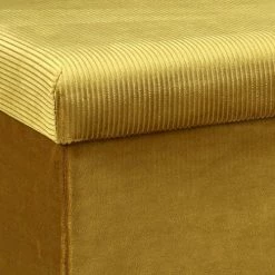 The Home Deco Factory Bancs Banc Coffre De Rangement Moutarde -Bancs Soldes banc coffre de rangement moutarde 4