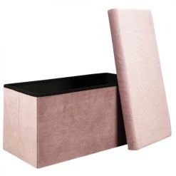 The Home Deco Factory Bancs Banc Coffre De Rangement Rose Poudré -Bancs Soldes banc coffre de rangement rose poudre 3