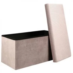 The Home Deco Factory Bancs Banc Coffre De Rangement Rose Poudré -Bancs Soldes banc coffre de rangement rose poudre 5