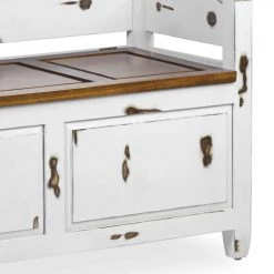 MOYCOR Bancs Banc Coffre En Bois Blanc -Bancs Soldes banc coffre en bois blanc 2