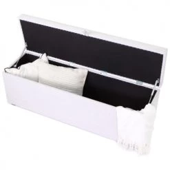 Homifab Bancs Banc Coffre En Tissu Gris Clair 140 Cm -Bancs Soldes banc coffre en tissu gris clair 140 cm 5