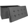 Jardindeco Bancs Banc Coffre Pliable 8 Boutons Gris -Bancs Soldes banc coffre pliable 8 boutons gris
