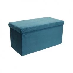 The Home Deco Factory Bancs Banc Coffre Pliable Bleu