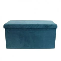 The Home Deco Factory Bancs Banc Coffre Pliable Bleu -Bancs Soldes banc coffre pliable bleu 4