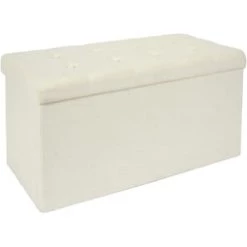 The Home Deco Factory Bancs Banc Coffre Pliable Eleonor Gris -Bancs Soldes banc coffre pliable eleonor beige