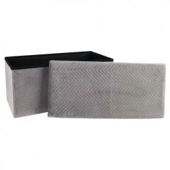 The Home Deco Factory Bancs Banc Coffre Pliable Zig Zag Gris 8 The Home Deco Factory Bancs Banc Coffre Pliable Zig Zag Gris -Bancs Soldes banc coffre pliable zig zag gris 2