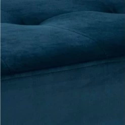 Meubles & Design Bancs Banc Contemporain En Velours Matelassé Et Pied En Métal Bleu -Bancs Soldes banc contemporain en velours matelasse et pied en metal bleu 3