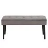 Meubles & Design Bancs Banc Contemporain En Velours Matelassé Et Pied En Métal Gris -Bancs Soldes banc contemporain en velours matelasse et pied en metal gris