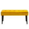Meubles & Design Bancs Banc Contemporain En Velours Matelassé Et Pied En Métal Moutarde