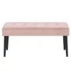 Meubles & Design Bancs Banc Contemporain En Velours Matelassé Et Pied En Métal Rose -Bancs Soldes banc contemporain en velours matelasse et pied en metal rose 1