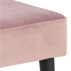 Meubles & Design Bancs Banc Contemporain En Velours Matelassé Et Pied En Métal Rose -Bancs Soldes banc contemporain en velours matelasse et pied en metal rose 4