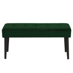 Meubles & Design Bancs Banc Contemporain En Velours Matelassé Et Pied En Métal Vert
