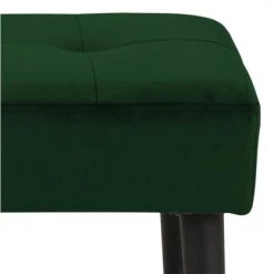 Meubles & Design Bancs Banc Contemporain En Velours Matelassé Et Pied En Métal Vert -Bancs Soldes banc contemporain en velours matelasse et pied en metal vert 5