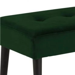 Meubles & Design Bancs Banc Contemporain En Velours Matelassé Et Pied En Métal Vert -Bancs Soldes banc contemporain en velours matelasse et pied en metal vert 6