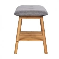 Wenko Bancs Banc D'entrée Pour Chaussures En Bambou Gris -Bancs Soldes banc d entree pour chaussures en bambou gris 2