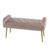 MACABANE Bancs Banc De Lit Velours Rose Foncé Pieds Métal Doré -Bancs Soldes banc de lit velours rose fonce pieds metal dore