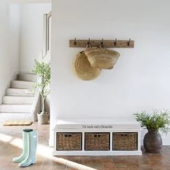 Maisons Du Monde Meubles D'entrée Et à Chaussures Banc De Rangement 3 Compartiments Blanc -Bancs Soldes banc de rangement 3 compartiments blanc 1000 6 0 110659 9