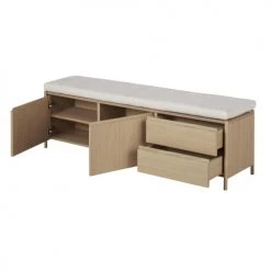Maisons Du Monde Bancs Banc De Rangement En Bois Beige 2 Portes 2 Tiroirs -Bancs Soldes banc de rangement en bois beige 2 portes 2 tiroirs 1000 5 28 226020 2