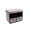 The Home Deco Factory Bancs Banc De Rangement Pliable Design Velours Gris