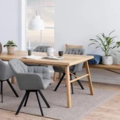 Hellin Bancs Banc De Salle à Manger En Chêne De Style Scandinave L200 -Bancs Soldes banc de salle a manger en chene de style scandinave l200 4