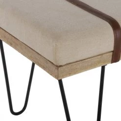 WOMO-DESIGN Bancs Banc Design, 101x45x40 Cm, Revêtement En Tissu, Beige -Bancs Soldes banc design 101x45x40 cm revetement en tissu beige 1