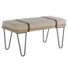 WOMO-DESIGN Bancs Banc Design, 101x45x40 Cm, Revêtement En Tissu, Beige -Bancs Soldes banc design 101x45x40 cm revetement en tissu beige