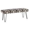 WOMO-DESIGN Bancs Banc Design Noir/gris, 122x49x40 Cm, Revêtement En Tissu -Bancs Soldes banc design noir gris 122x49x40 cm revetement en tissu