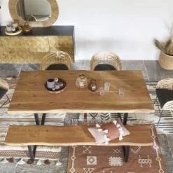 Maisons Du Monde Bancs Banc En Acacia Et Métal Noir -Bancs Soldes banc en acacia et metal noir 1000 15 39 197946 5