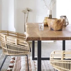 Maisons Du Monde Bancs Banc En Acacia Et Métal Noir -Bancs Soldes banc en acacia et metal noir 1000 15 39 197946 6