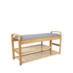 Leitmotiv Bancs Banc En Bambou Avec Rangements Bois Clair -Bancs Soldes banc en bambou avec rangements bois clair 2