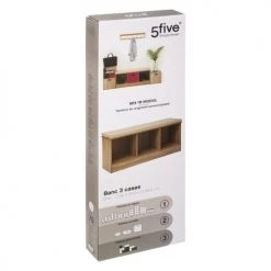 Five Simply Smart Bancs Banc En Bois 3 Casiers - 105x34x49.5cm -Bancs Soldes banc en bois 3 casiers 105x34x49 5cm 2