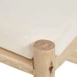 Maisons Du Monde Bancs Banc En Bois D'eucalyptus Et Coton Blanc -Bancs Soldes banc en bois d eucalyptus et coton blanc 1000 13 9 220384 3