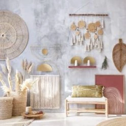 Maisons Du Monde Bancs Banc En Bois D'eucalyptus Et Coton Blanc -Bancs Soldes banc en bois d eucalyptus et coton blanc 1000 13 9 220384 4