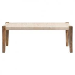 Rendez Vous Déco Bancs Banc En Bois Et Corde Tressée Blanche -Bancs Soldes banc en bois et corde tressee blanche 5