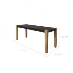 Rendez Vous Déco Bancs Banc En Bois Et Corde Tressée Noire -Bancs Soldes banc en bois et corde tressee noire 2